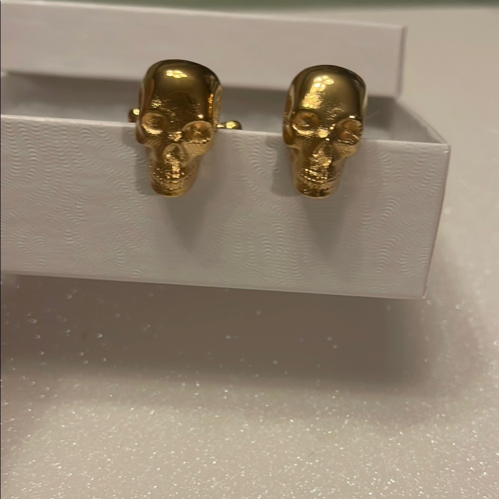 Alexander McQueen Gold Skull Cufflinks